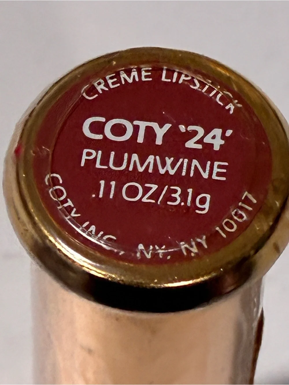 Vintage Coty 24 Plumwine .11 oz 3.1 g Metal Lipstick NEW SEALED